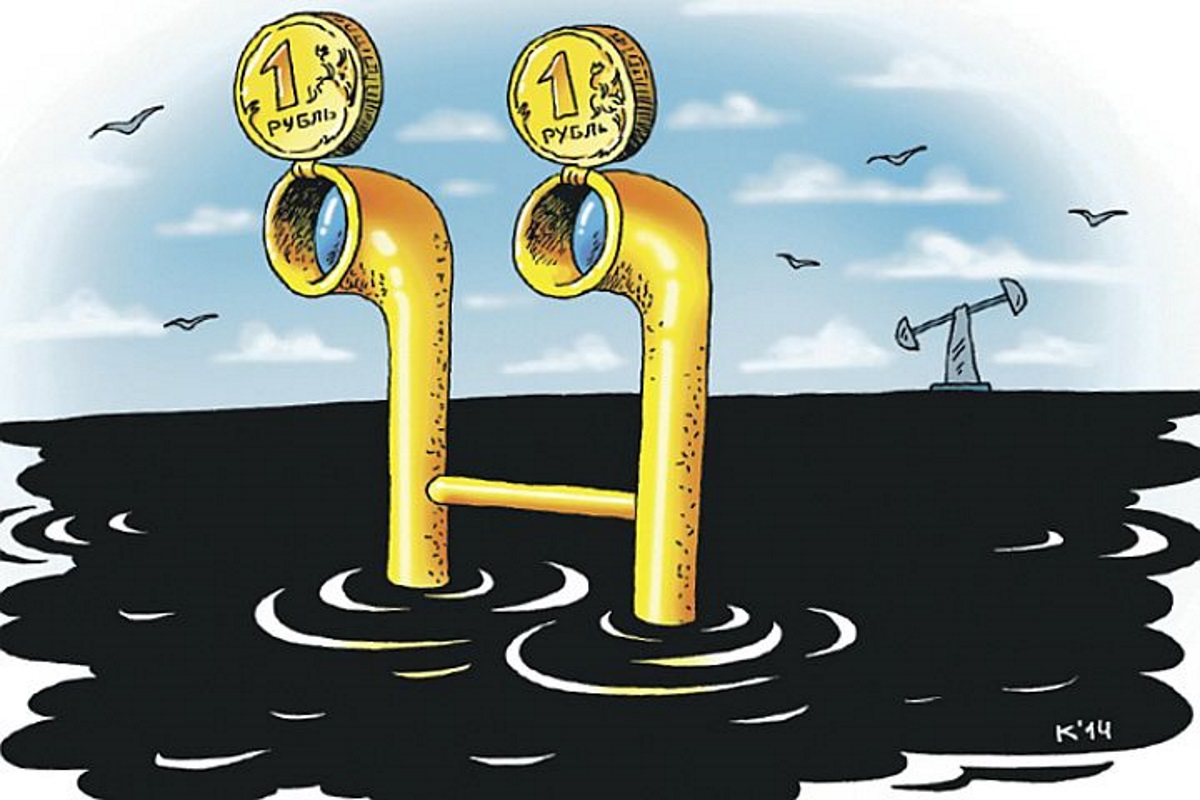 Карикатуры рубль и нефть